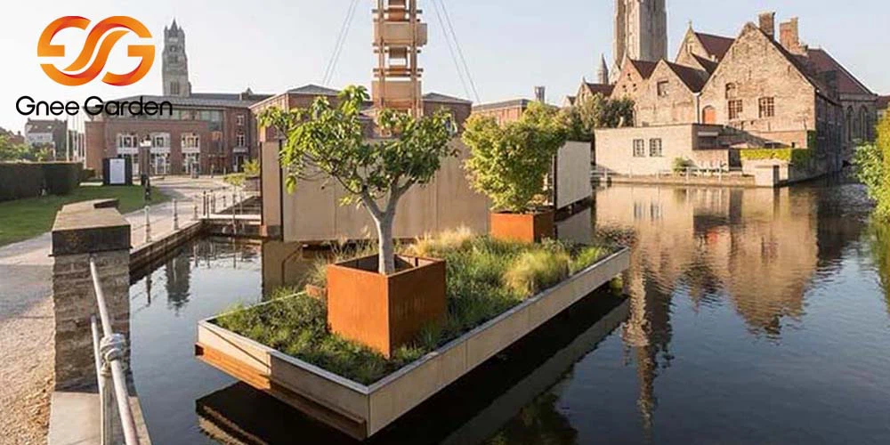 Corten Steel square planter boxes Corten Steel square planter boxes
