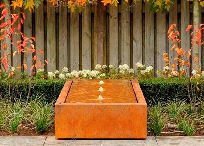 Corten Steel Free Standing Pond Water Feature Outdoor Pool Vertical Waterfall Wall
