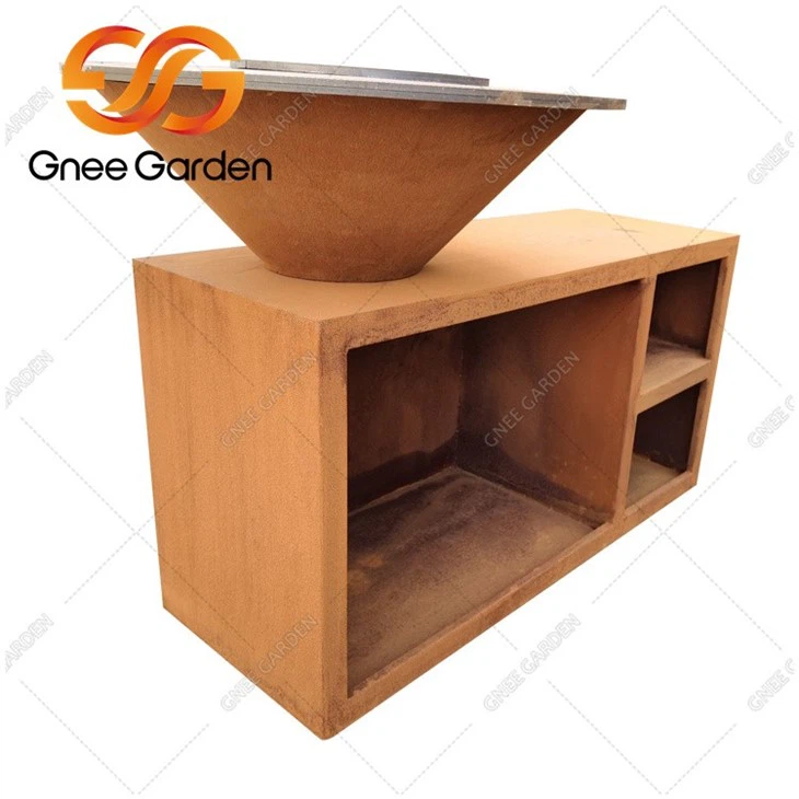 corten steel fire pit cooking grill（1）