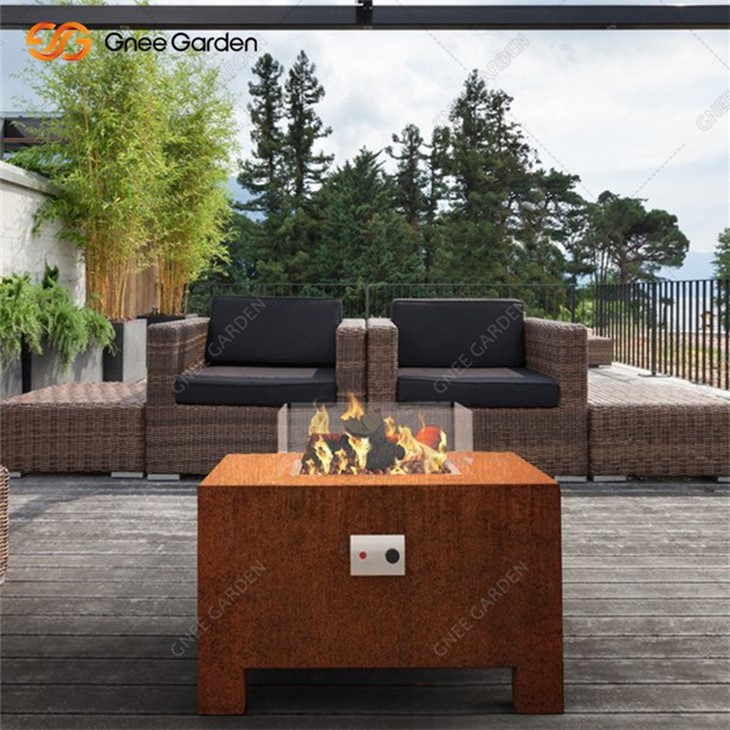 Corten Steel Natural Gas Fire Pits