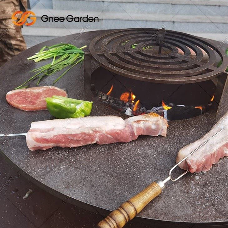 corten steel Wooden Burning Barbecue3