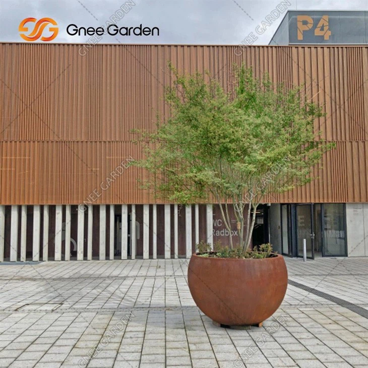 Customized Large Bowl Planters Outdoor Metal Flower Pot