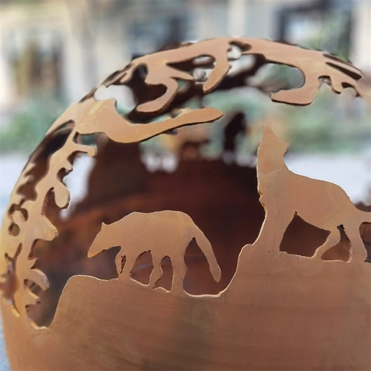 Rust Corten Steel Fire Pit Sphere