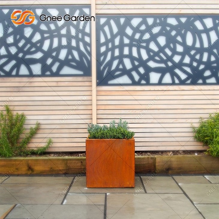 Rusty Round Corten Steel Planters Boxes