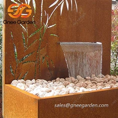 Vodné fontány v jazierku z Corten Steel