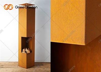 Kovový vonkajší záhradný krb Corten