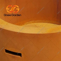 Okrúhle ohnisko na skrytú propánovú nádrž z ocele Cor-Ten