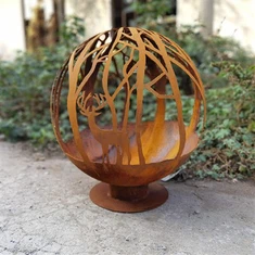 Guľová ohnivá guľa z Cortenovej ocele Ohnivá guľa Ohnivá guľa Sphere Ohnivák