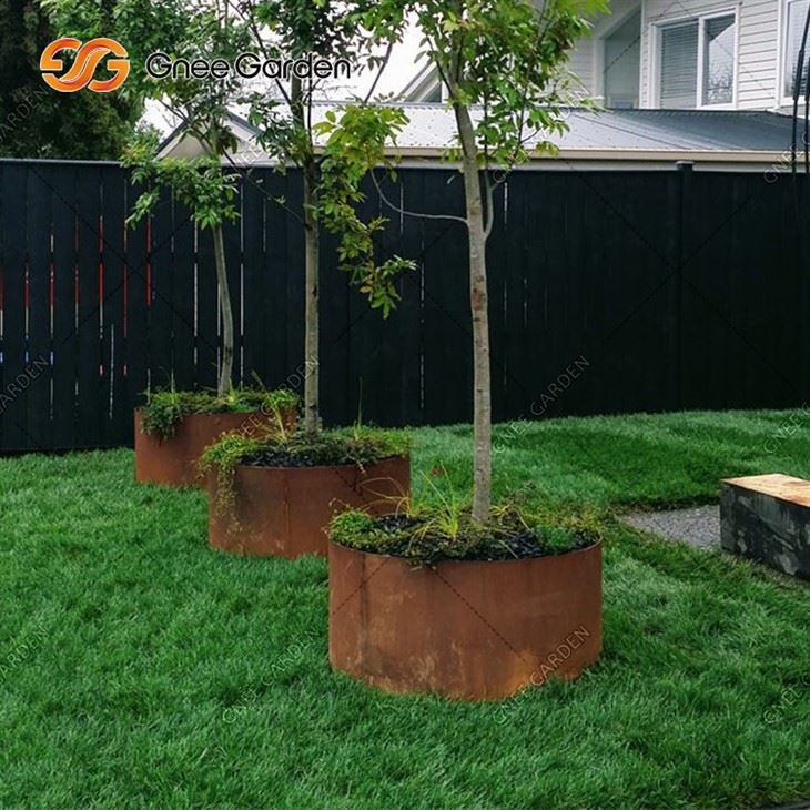 Corten Steel Outdoor Steel Pots Rusty Garden Corten Pots No Maintenance Corten Planter