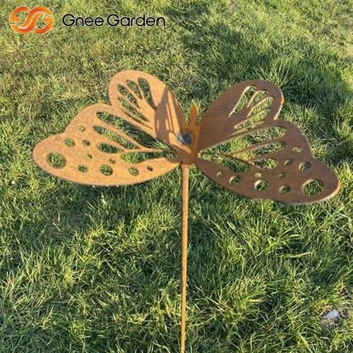 Corten Butterfly Pot Decoration Garden Art