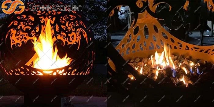 Corten Steel sphere outdoor fire pit Corten Steel sphere outdoor fire pit
