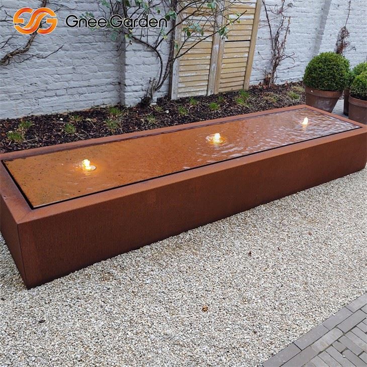 Corten steel square feature water table 