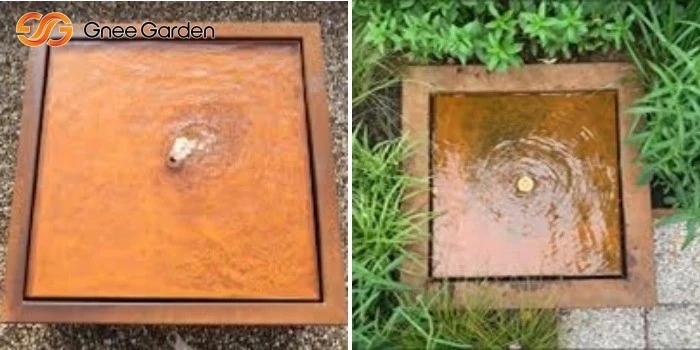 Weathering steel square feature water table Weathering steel square feature water table